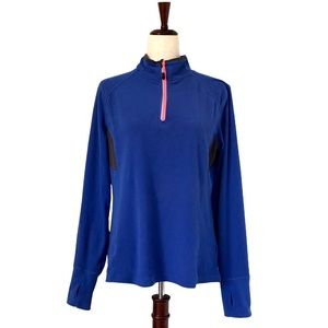 RBX Women’s Vented Quarter Zip Fleece Pullover, Cobalt Blue Size Large